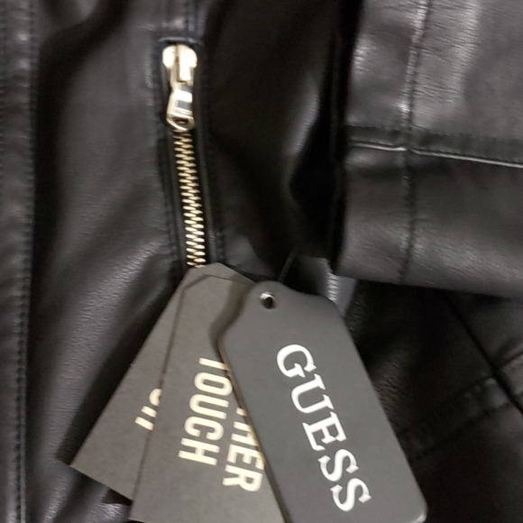 FIRM 🚫 LOWBALLING  BLACK GUESS MOTO JACKET - Picture 6 of 8